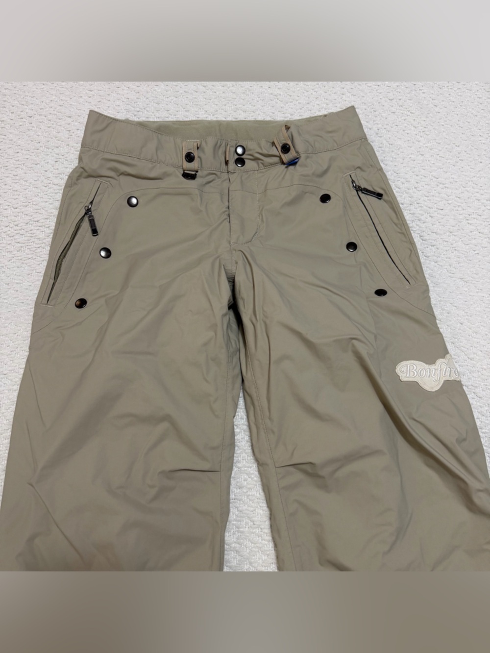 Bonfire Beige SnowBoard Ski Pants Adj Waist Pockets Women’s Size Small
